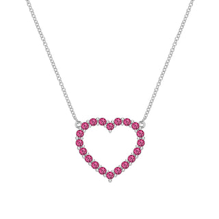 1.45TCW Round Open Heart Moissanite July Birthstone Necklace