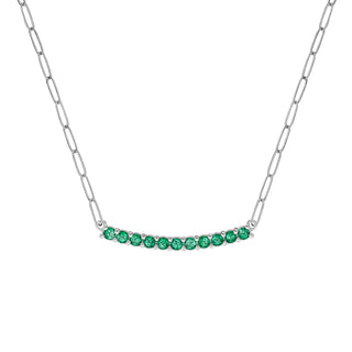 1.32TCW Round Cut Emerald Moissanite May Birthstone Necklace