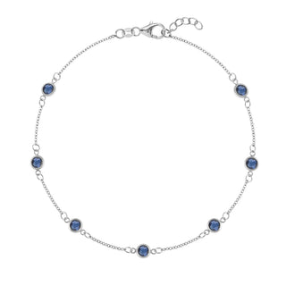 1.0TCW Round Cut Sapphire Moissanite September Birthstone Bracelet