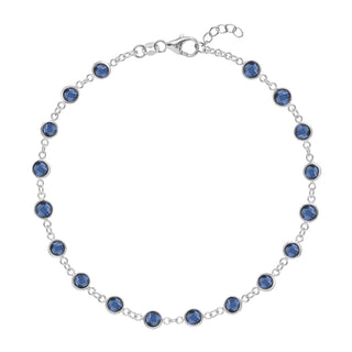 4.50TCW Round Cut Sapphire Moissanite September Birthstone Bracelet