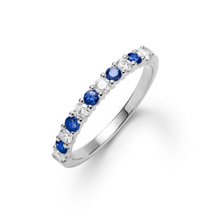 1.32TCW Round Cut Sapphire Moissanite September Birthstone Wedding Band