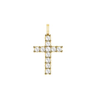 1.32TCW Round Diamond Cross Moissanite April Birthstone Pendant Necklace