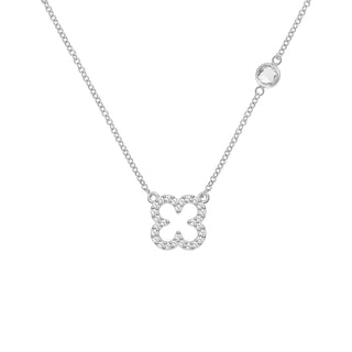 1.93TCW Round Open Floral Moissanite April Birthstone Necklace