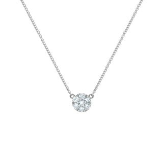 0.84TCW Round Cut Floral Moissanite March Birthstone Necklace