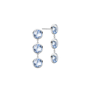 2.70 TCW Round Aquamarine Moissanite March Birthstone Dangle Earrings