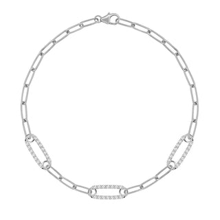 2.80TCW Round Cut Chain Moissanite Diamond April Birthstone Bracelet