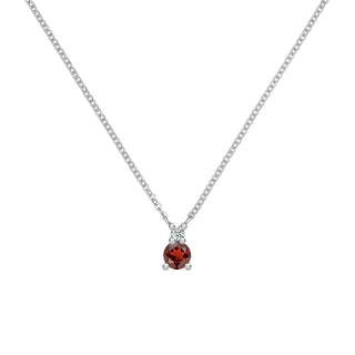 0.40 TCW Round Cut Two Stone Moissanite Necklace-January Birthstone