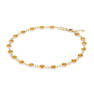 4.50TCW Round Cut Citrine Moissanite November Birthstone Bracelet