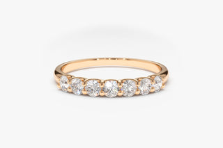 Round Cut Shared Prongs Diamond Band for Women