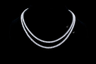 Round Cut Diamond Tennis Moissanite Necklace Gift for Women