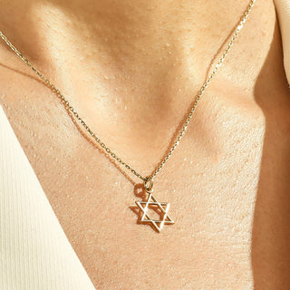 Star Charm Moissanite Diamond Pendant Necklace in 14K Gold