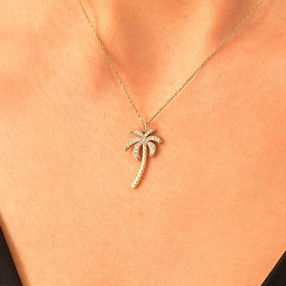 Palm Tree Moissanite Diamond Pendant for Women