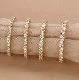 Round Cut Full Eternity Diamond Stacking Band