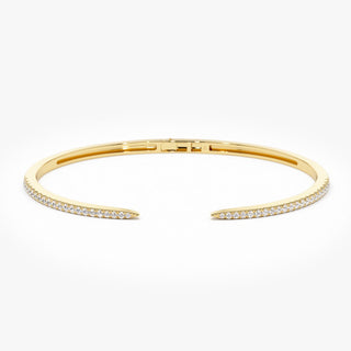 Round Cut Cuff Diamond Bangle Bracelet for Women