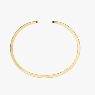 Round Cut Cuff Diamond Bangle Bracelet for Women