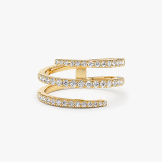 Round Cut spiral Diamond Wedding Band for Mother