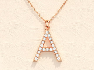 Alphabet Letter Moissanite Diamond Necklace for Women