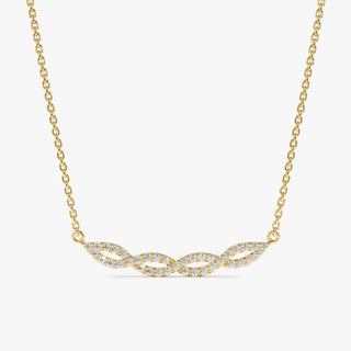 Swirl Diamond 14k Solid Gold Infinity Necklace for Her