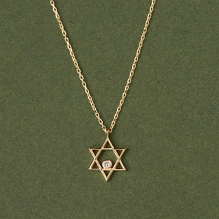 Star of David Moissanite Diamond Necklace for Her