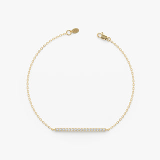 Round Cut Diamond Dainty Gold Bracelet For Women