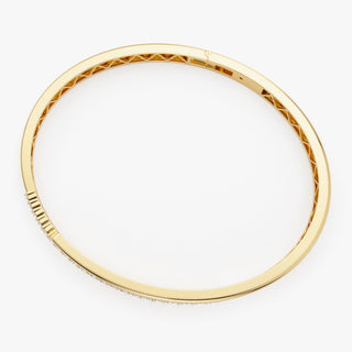 Round Cut Diamond Bracelet Bangle in 14K Gold