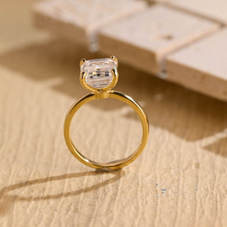 2.50 CT Emerald Cut Solitaire Moissanite Engagement Ring