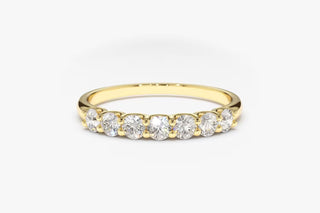 Round Cut Shared Prongs Diamond Band for Women