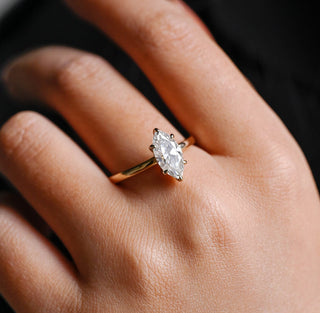 1.50CT Marquise Cut Solitaire Moissanite Engagement Ring