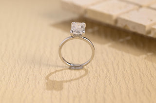 2.0CT Emerald Cut Hidden Halo Moissanite Engagement Ring