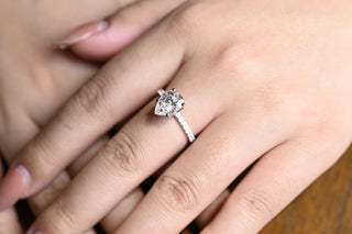 1.50CT Pear Diamond Pave Setting Moissanite Engagement Ring