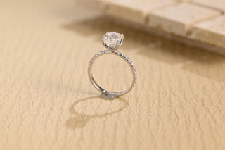 1.0 CT Pear Cut Pave Setting Moissanite Engagement Ring