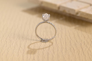 1.0 CT Pear Cut Pave Setting Moissanite Engagement Ring