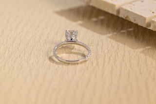 1.0 CT Pear Cut Pave Setting Moissanite Engagement Ring