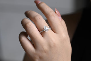 1.50CT Pear Diamond Pave Setting Moissanite Engagement Ring