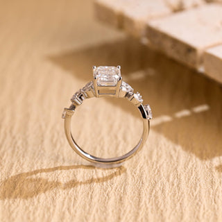 1.50CT Emerald Cut Nature Inspired Moissanite Engagement Ring