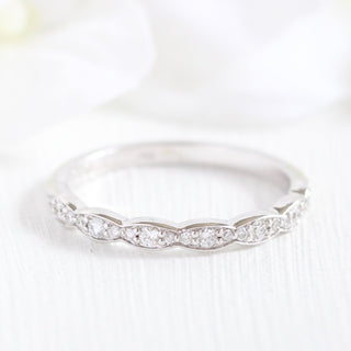 Oval Cut Halo Moissanite Ring With Scalloped Diamond Band Ring