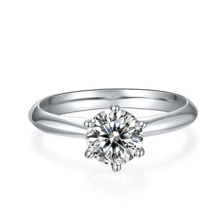 Round Solitaire Diamond Moissanite Engagement Ring