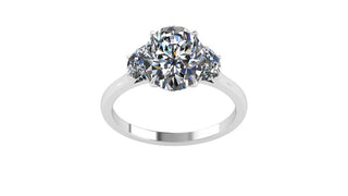 Oval Diamond Three Stone Moissanite Engagement Ring