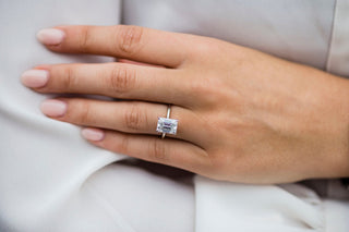 2.60CT Emerald Cut Moissanite Solitaire Engagement Ring