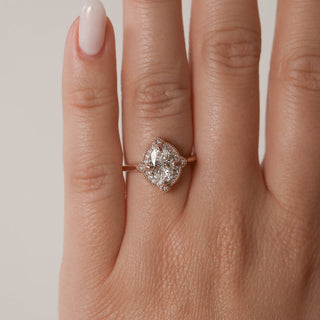 1.25CT Oval Cut  Vintage Halo Moissanite Diamond Engagement Ring