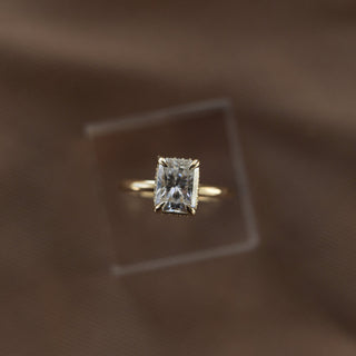 1.70CT Radiant Cut Hidden Halo Moissanite Diamond Engagement Ring