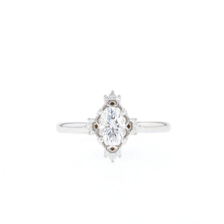 1.20CT Oval Moissanite Halo Cluster Diamond Engagement Ring