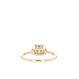 1.10CT Emerald Cut Moissanite Five Stone Diamond Engagement Ring