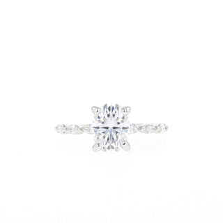 1.70CT Oval Cut Pave Moissanite Diamond Engagement Ring For Women