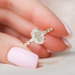2.0CT-4.0CT Oval Cut Moissanite Hidden Halo Engagement Ring